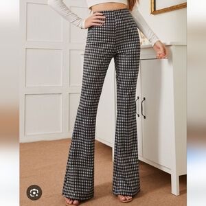 Women's Black and White Checkered Pants